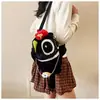 Bolsa de Muñeca Versátil Diaria Estilo Nuevo Ins Dibujo Animado Color Contrastante Corazón de Niña Pequeña Negra Diagonal Bolso de Juguete Versátil