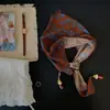 Bufanda de Cuello con Cuentas Estilo Coreano para Primavera y Verano, Collar Bufanda de Seda, Bufanda Decorativa Pequeña de Alta Gama para Mujer, Bufanda de Cuello, Accesorios para Cinturón