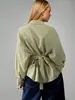 Camisa retro a rayas rojas extragrande de gran venta transfronteriza europea y americana, cárdigan versátil de manga larga para mujer