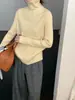 Suéter Base de Punto Canalé de Cuello Alto Estilo Coreano Nuevo Otoño e Invierno 2025 para Mujer, Suéter Interior Simple Versátil de Gama Alta de Moda