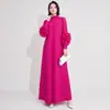 Vestido plissado solto plus size Miyake para mulheres com mangas de pétala tridimensionais, modelador e que valoriza a silhueta, vestido longo com gola meio alta