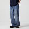 Jeans de gama alta para otoño e invierno, vintage lavado, teñido en barro amarillo, para hombre, holgados, nuevos de 2024, pantalones rectos, marca de moda, pantalones de pierna ancha