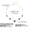 Set de Pendientes, Collar y Pulsera con Piedras de Cristal en Forma de Corazón, Estilo Nuevo Europeo y Americano, con Cadena de Acero Inoxidable Chapada en Oro de 18 Quilates