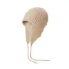 Chapéu 100% Caxemira Pura para Mulheres, Chapéu de Tricô Liso para Afinar o Rosto com Amarração, Chapéu de Aviador, Chapéu Trapper Quente para Proteger as Orelhas, Chapéu para Clima Frio