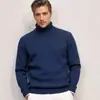 2026 Comércio Exterior Outono/Inverno Europeu e Americano Masculino Suéter de Gola Alta Slim Fit Pulôver Moda Quente Malha Base