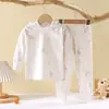 Conjunto de Ropa Interior 100% Algodón para Niños, Ropa de Otoño de Algodón y Pantalones Largos, Ropa para el Hogar para Niños y Niñas, Pijamas de Bebé para Niños Pequeños y Medianos