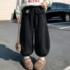 Pantalones de Chándal con Forro de Polar para Niñas Otoño Invierno 2026 Nuevo Estilo Niños Elegantes Casuales Cálidos Ropa de Invierno Pantalones de Linterna de Moda