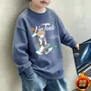 Sudadera de primavera y otoño para niños Dopamine con forro polar, nueva camiseta básica redonda grande para niños, top cálido de otoño e invierno para niños