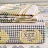 100% Algodón Puro Algodón Grueso Sábana Individual, Funda de Edredón Individual para Primavera/Verano, Funda de Almohada, Cubre Cama Engrosado, Juego de Tres Piezas, Sábana Ajustable 4