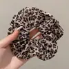 Goma para el pelo tipo scrunchie con estampado de leopardo color café estilo coreano para mujer, Lazo para moño estilo perezoso de lujo ligero, Nuevo accesorio para el pelo extragrande de otoño e invierno