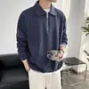 Venta Directa de Fábrica Camisa Polo de Manga Larga con Solapa y Cremallera para Primavera y Otoño Moda Casual Trendy para Hombre Ins Top Versátil de Primavera y Otoño