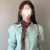 Pañuelo de Seda con Lunares Marrones y Estampado, Accesorio Versátil de Alta Gama para Mujer, Nuevo Modelo 2026, Cintas para el Cabello, Bufanda Larga