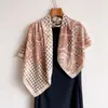 Pañuelo Cuadrado Grande de Seda Oblicua Estilo Británico 90 Estampado de Cebra Seda Moda Bufanda Chal Versátil