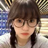 Gafas Retro Marco Pequeño Marco Negro Sin Maquillaje Artefacto Femenino Marco Redondo Estilo Coreano de Principios de los Ochenta Marco de Gafas Espejo Plano Anti-Luz Azul Tr90