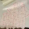Pijama nuevo para mujer hecho de algodón nube, adecuado para primavera, otoño y verano, con un diseño dulce y casual, de manga corta, se puede usar afuera, ropa de casa fina