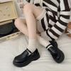 Mary Jane sapatos de couro pequenos com sola grossa para mulheres 2024 inverno novo estilo da academia britânica para todos os jogos mocassins de plataforma feminina