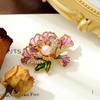 Broche de flor de peonía rosa de alta gama para mujer, exquisito y sencillo, nuevo ramillete chino decorativo, elegante flor de aleación, hebilla Hanfu