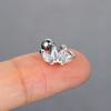 Pendientes de tachuela populares europeos y americanos para mujer, ojo de caballo, circonita, forma de corona, tornillo, clavo para el lóbulo de la oreja, comercio electrónico transfronterizo, pendientes populares