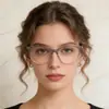 Lindas Gafas con Bloqueo de Luz Azul en Colores Rosa y Gris con Diseño Personalizado, Patillas con Pin, Gafas Retro Sin Graduación al por Mayor
