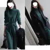 2026 Otoño Temprano Nueva Ropa de Mujer Vestido Midi de Longitud de Té de Socialité Retro Francés Vestido Base Cálido Interior