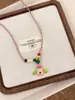Diseño Único Colorido Dibujo Animado Cachorro Colgante Collar Lindo Juguetón Cadena Larga para Suéter Gargantilla de Moda Personalizada
