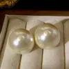 Pendientes de botón de moda de perla grande de pan francés diseño simple elegante pendientes de lujo ligero alta calidad pendientes versátiles para mujer