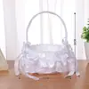 Suprimentos para Casamento Novo Cesta de Flores para Noiva Branco Estilo Ocidental Cesta para Flores de Daminha de Honra Madrinha Cesta de Flores de Mão para Casamento