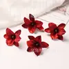 Flor de Oncidium de Veludo Sintético Criativa Acessórios de Cabeça de Flor DIY Cabeças de Flor para Presilha Enfeites de Cabeça de Flor Decorações Venda Direta da Fábrica Atacado