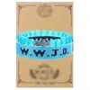 Amazon nuevo conjunto de pulsera de tarjeta WWJD cuerda de mano acero inoxidable marco de mano cruzado pulsera de amistad tejida tarjeta