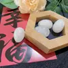 Adornos de huevo de macarrón de cristal de jade natural directo de fábrica, adornos para escritorio de oficina y hogar, manualidades