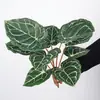 Planta Artificial Folha de Palmeira Branca Parede de Plantas Verdes Paisagismo Folha de Maçã Decoração Hidropônica Material de Folha de Planta Verde Artificial Falsa