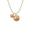 Novo Estilo Simples Bola Fosca Pequena Bola Dourada Aço Titânio Colar Feminino Design de Nicho Corrente para Clavícula Não Desbota Acessórios de Moda