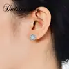 Brincos Desini novos em prata S925 topázio natural azul céu belos estilo ins frio design de nicho