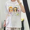 Lindo y adorable estampado de jade dulce de dibujos animados, camiseta casual de verano de manga corta, nuevo conjunto simple, adecuado para usar como prenda exterior