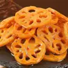 Fatias Crocantes de Raiz de Lótus Picante com Sabor, Raiz de Lótus Marinada, Cubos Picantes Vegetarianos de Raiz de Lótus, Lanche Popular, Comida de Lazer