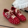Zapatillas de entrenamiento alemanas de moda de doble tira con corte profundo para mujer, nuevas de 2026, estilo vintage, planas, casuales, versátiles, de nicho, con lunares, modelo Cortez