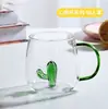 Vaso de Vidrio de Dibujos Animados Animal Tridimensional Taza Creativa para el Hogar Linda Transparente Estilo Ins Resistente al Calor Taza para Leche