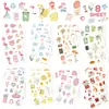 8 Originales Jardín de Ensueño Niña de Dibujos Animados Corazón Estilo Ins Cuaderno Impermeable DIY Material Coreano Pegatinas