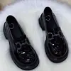 Mocasines Británicos para Mujer 2026 Primavera/Verano Nuevo Estilo Coreano Suela Suave Punta Redonda Zapatos de un solo color Plataforma Suela Gruesa Versátiles Zapatos de Cuero para Mujer
