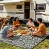 Tapete de Piquenique e Camping ao Ar Livre Tubo Oco Preto e Branco Mais Vendido da Amazon, Tapete de Praia Espesso Personalizado 6X8 Pés