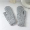 Manoplas de Invierno para Mujer de Doble Capa con Puño y Piel de Conejo Gruesa de Color Sólido para Calidez y Protección contra el Frío, Adecuadas para Ciclismo, Guantes para Adultos