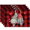 Nuevo mantel individual de lino estampado para el Día de San Valentín Amazon transfronterizo amor festivo restaurante occidental aislamiento térmico antiadherente mantel de mesa