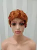 Peluca Corta 100% Cabello Humano Ondulada con Dedos Ocean Pixie Cut Wigs