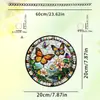 Cuatro Estaciones de Vitalidad Primaveral, Decoraciones Colgantes de Flores y Pájaros, Película de Color Acrílico 2D, Deslumbrantes Decoraciones Coloridas para Ventanas, Decoraciones para Porche, Accesorios