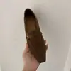 Primer Encuentro Temporada Estilo Retro Francés Puntera Cuadrada Mocasines para Mujer Otoño/Invierno Tacón Grueso Versátiles para Viajar Cómodos Zapatos Planos para Mujer