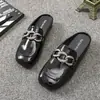 Zapatillas de Casa Baotou 2026 Estilo Nuevo Primavera y Verano Piel Suave Pedrería Elegantes Sandalias Planas Sin Tacón Zapatos sin Cordones para Mujer