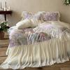 Valle de Xiaoman Francés Coreano Fresco Cuatro Estaciones Retro Floral Juego de Ropa de Cama de Encaje de Cuatro Piezas