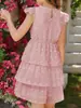 Vestido de Capas Hecho a Medida de Fábrica para Niños, Vestido de Sol de Lunares Adecuado para Edades de 6 a 15, Perfecto para el Día del Niño