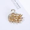 Corpete de cisne de cristal de luxo coreano para homens e mulheres temperamento all-match terno pin colarinho pino elegante requintado vestido acessórios