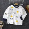 Camiseta de manga larga de primavera y otoño para niños, camiseta básica de algodón para bebé, chaqueta coreana para bebé niño y niña
